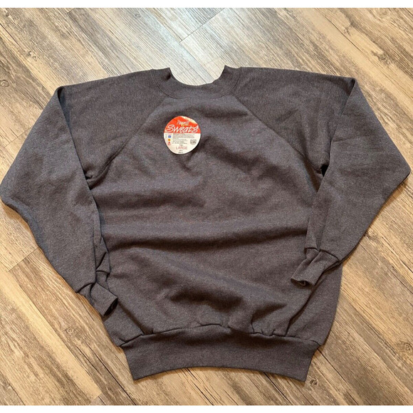 VTG 80s Pannill Gray Crewneck Sweatshirt Large Made in USA Blank Pullover Sweats - Picture 1 of 7